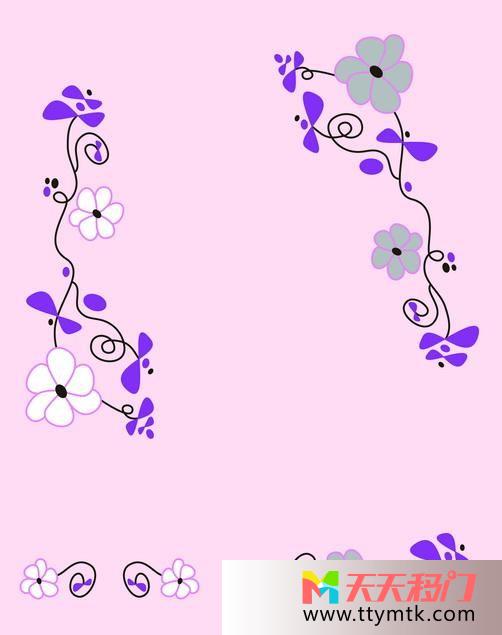花朵艺术紫叶移图 简单印花玻璃移门TC-357