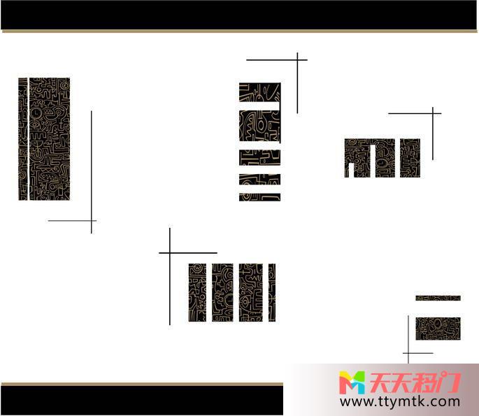 直角方块黑白移图 放映客厅移门图库TXC321