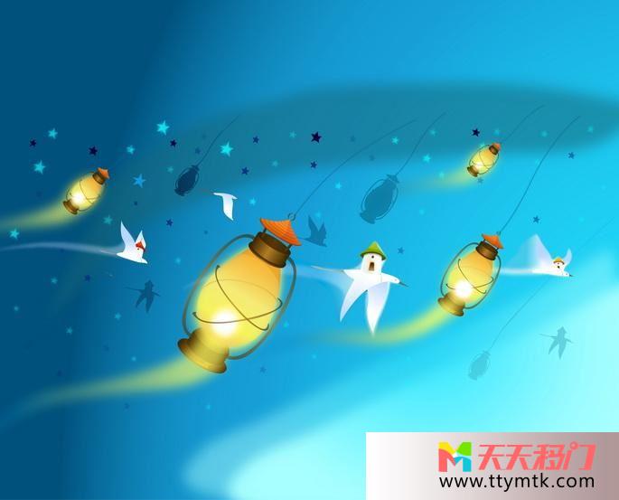 灯光星光夜晚移图 油灯客厅玻璃移门TXC403
