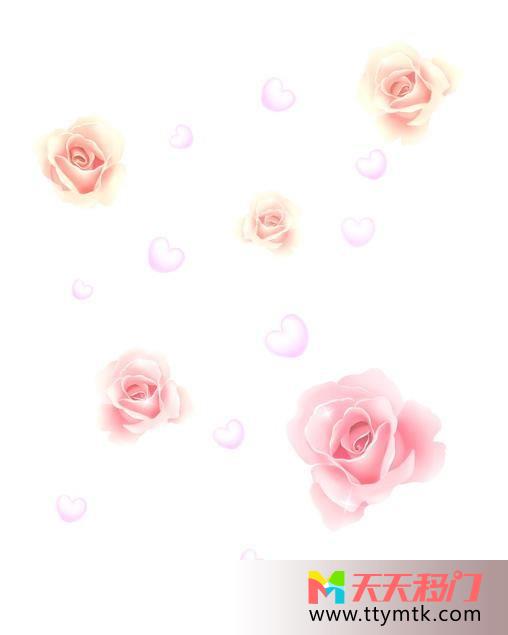爱情花朵粉红移图 爱琴海客厅玻璃移门TXD695