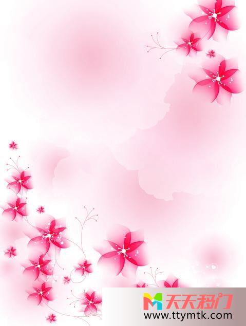 红花白色底纹魅惑移图 魅惑红花橱柜玻璃移门TXF103