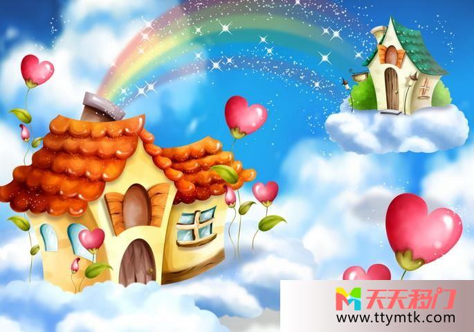 房屋彩虹气球移图 梦里的世界TXF203