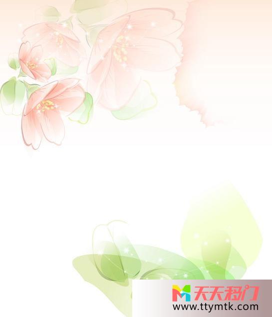 红花绿叶白色底纹移图 优柔之美艺术移门图片TXF250