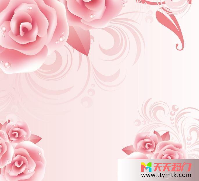 玫瑰草粉色背景移图 玫瑰花案TXi244