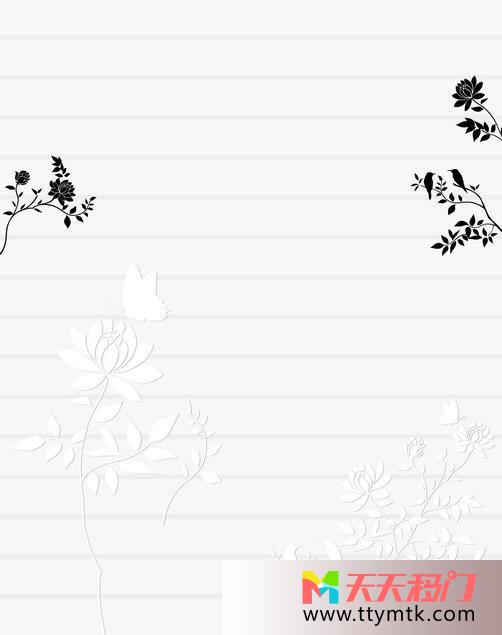 白花黑花条纹移图 花与条纹TXi355