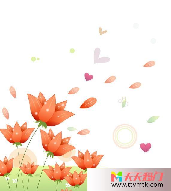 粉红花朵淡雅移图 粉红花朵txk074
