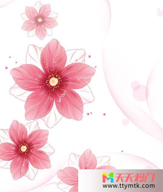 粉红花朵淡雅移图 粉红花朵txk125