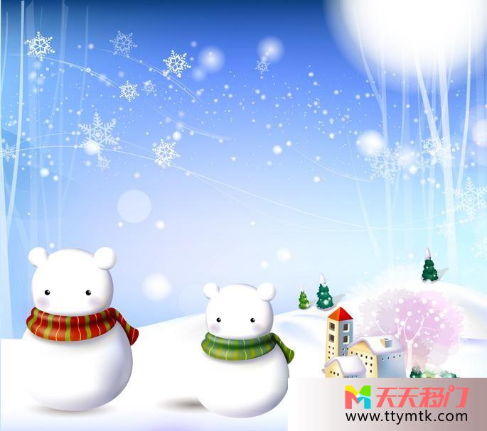 蓝天雪人雪花移图 晚上好欧式厨房移门图片TXM543