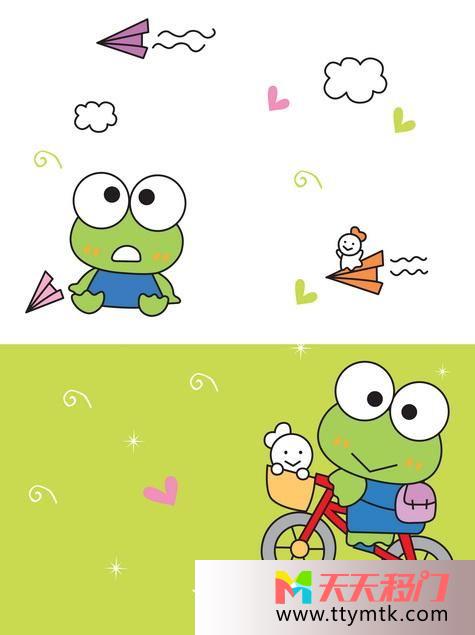 可爱卡通童趣移图 蝌蚪蛙财富精雕工艺移门图库txnkt025