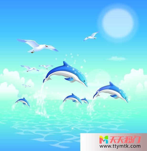 海豚海鸥大海移图 水上世界GE-8467-1