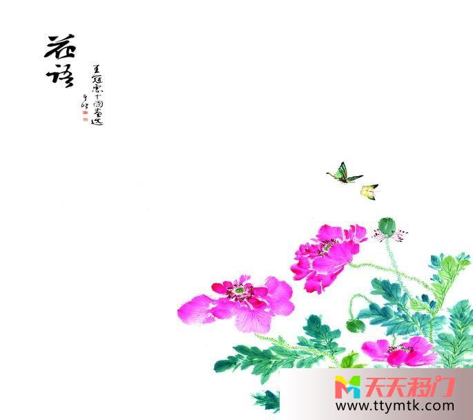 蝴蝶花盛开移图 花语艺术移门GE-8101-1