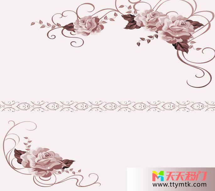 花简单复古移图 复古印花窗帘移门图GE-8298-1